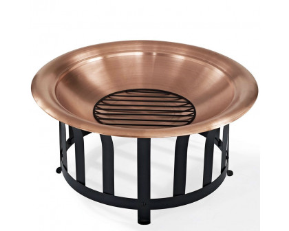 FaFurn Oversized Fire Pit with Black Steel Frame Poker and Spark Screen - Steel