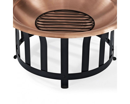 FaFurn Oversized Fire Pit with Black Steel Frame Poker and Spark Screen - Steel