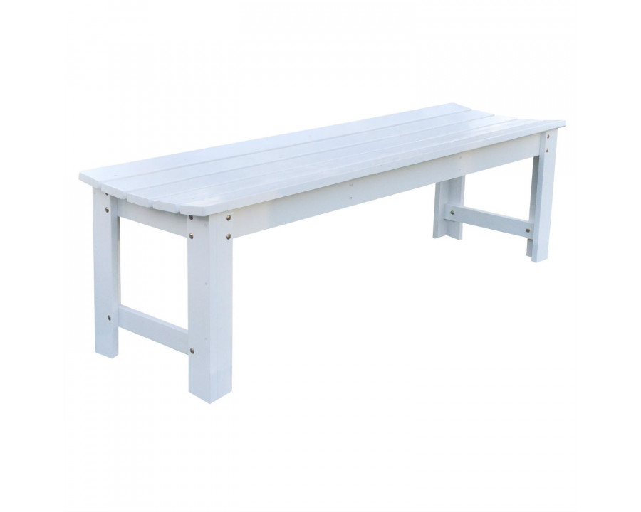 FaFurn - 60" Garden Bench in White, Cedar Wood