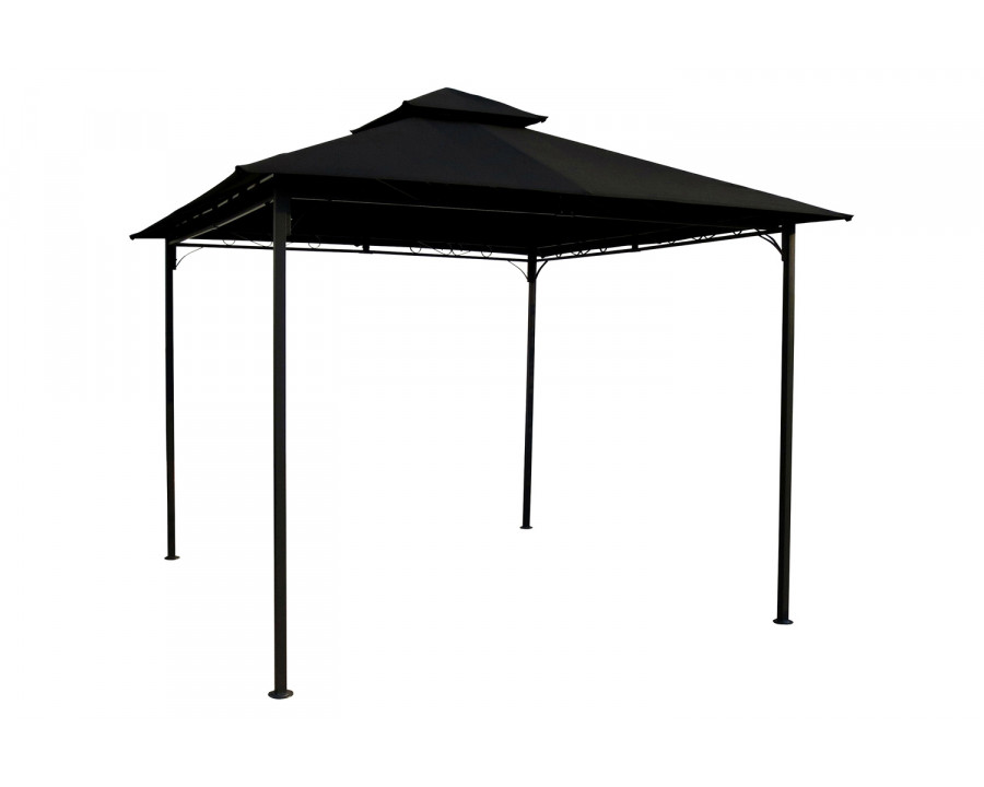 FaFurn 10Ft X 10Ft Outdoor Garden Gazebo with Iron Frame - Black Canopy