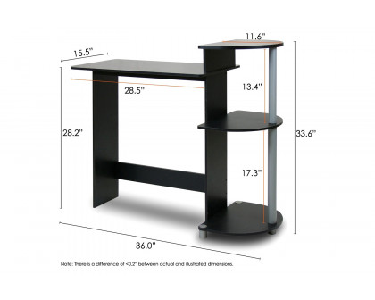 FaFurn Contemporary Home Office Computer Desk - Black/Gray