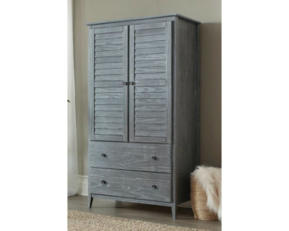 FaFurn - Farmhome Louvered Distressed Pine Armoire