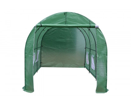 FaFurn - Outdoor 7 X 12 Ft Greenhouse Kit with Steel Frame and Green Cover