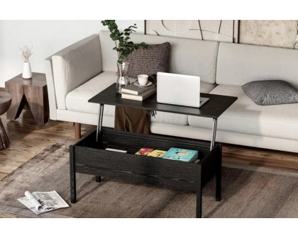 FaFurn Modern Black Lift Top Coffee Table W/ Hidden Storage