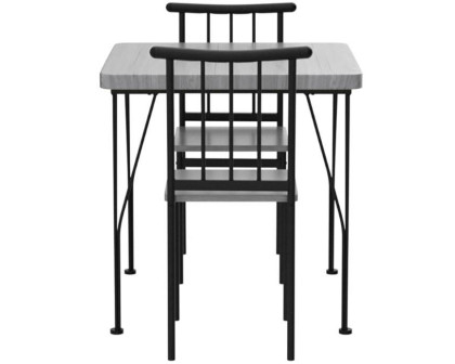 FaFurn 3-Piece Modern Dining Set with Table and 2 Chairs - Gray, Wood/Metal