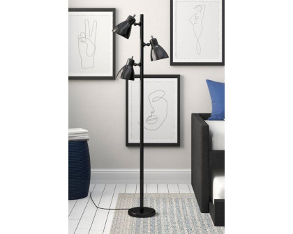 FaFurn - 64-Inch Black 3-Light Tree Lamp Spotlight Floor Lamp