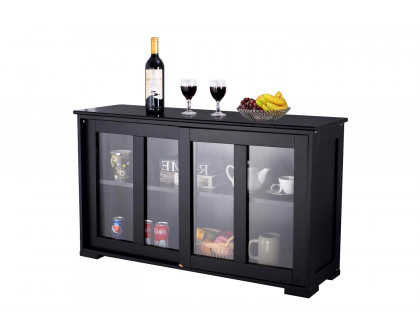 FaFurn - Sideboard Buffet Dining Storage Cabinet with 2 Glass Sliding Doors