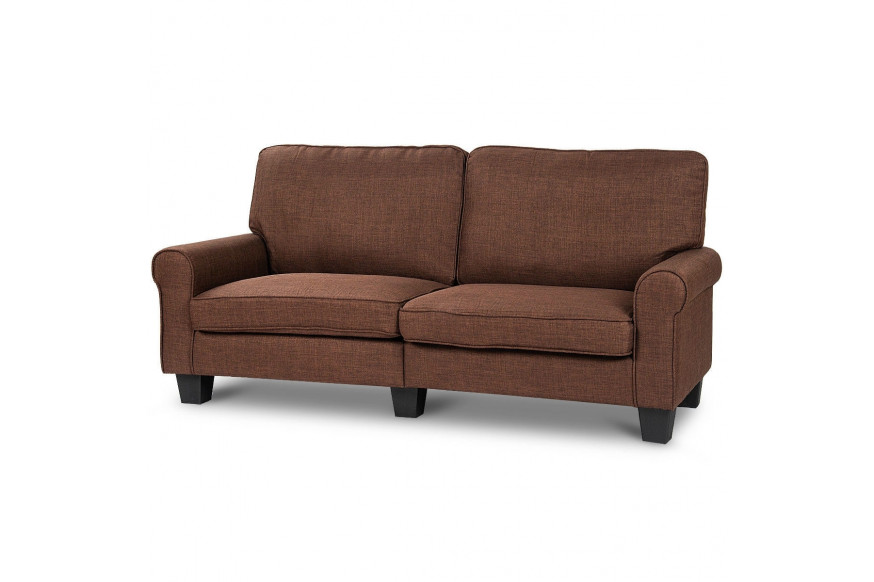 FaFurn™ Classic Loveseat with Armrests - Brown, Fabric