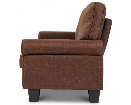 FaFurn™ Classic Loveseat with Armrests - Brown, Fabric