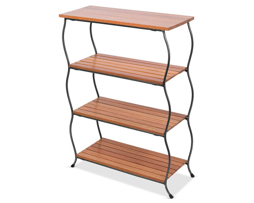 FaFurn - 4-Shelf Bookcase in Metal/Wood