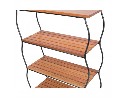 FaFurn - 4-Shelf Bookcase in Metal/Wood