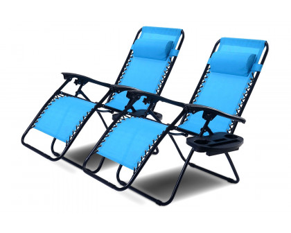 FaFurn - Folding Outdoor Zero Gravity Lounge Chair Recliner (Set of 2)