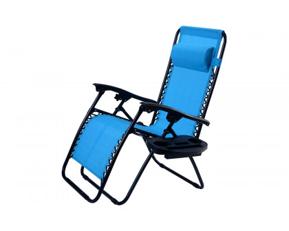 FaFurn Folding Outdoor Zero Gravity Lounge Chair Recliner (Set of 2) - Blue