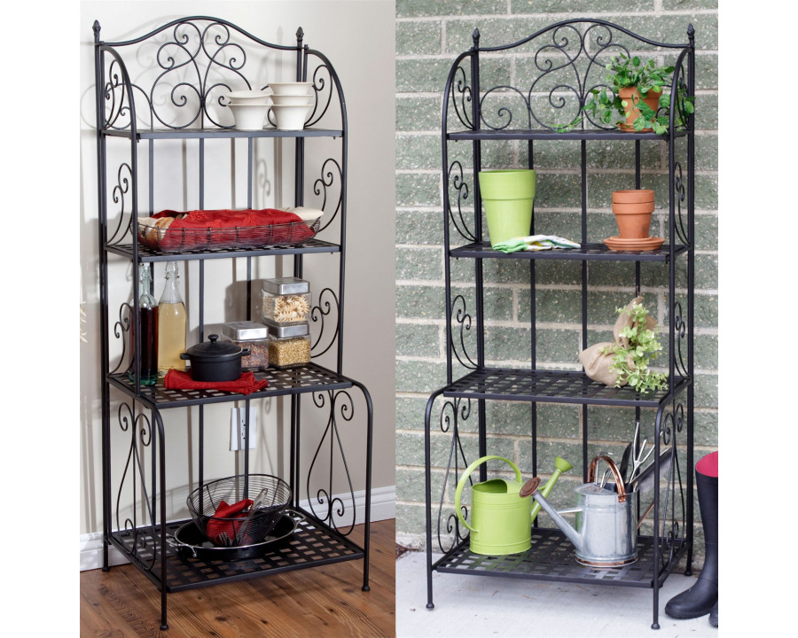 FaFurn - Bakers Rack with 4 Shelves in Metal