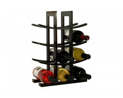 FaFurn 12-Bottle Wine Rack Bamboo - Dark Espresso