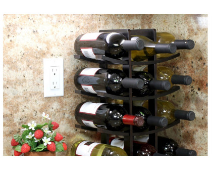 FaFurn 12-Bottle Wine Rack Bamboo - Dark Espresso