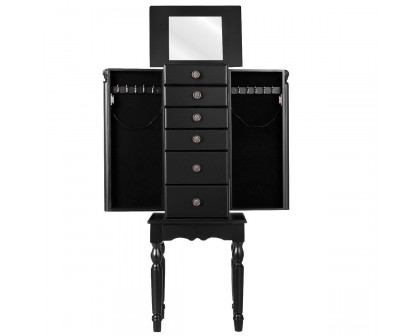 FaFurn - Storage Chest with Mirror in Black, Wood