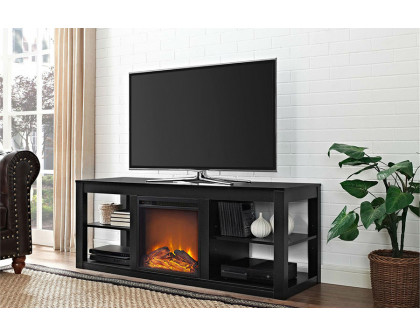 FaFurn Modern 2-In-1 Electric Fireplace TV Stand - Black