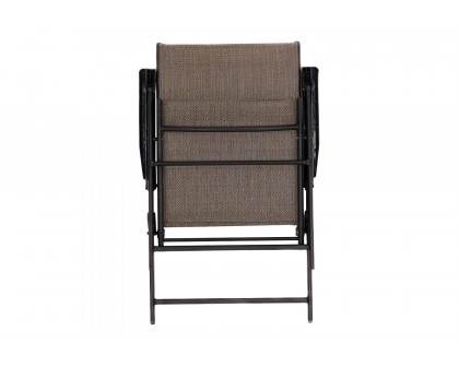 FaFurn - Outdoor Folding Patio Chairs in Brown with Black Metal Frame (Set of 2)