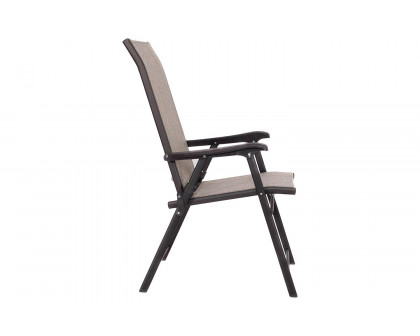 FaFurn - Outdoor Folding Patio Chairs in Brown with Black Metal Frame (Set of 2)