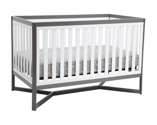 FaFurn - Modern Contemporary White/Gray Convertible Crib