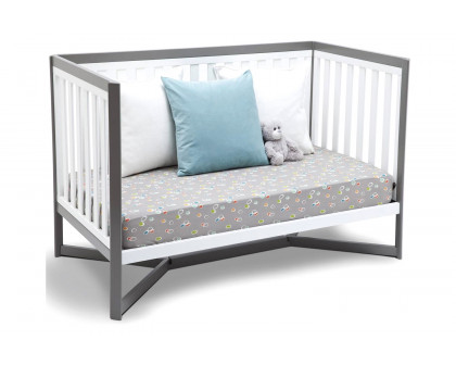 FaFurn - Modern Contemporary White/Gray Convertible Crib