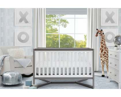 FaFurn - Modern Contemporary White/Gray Convertible Crib