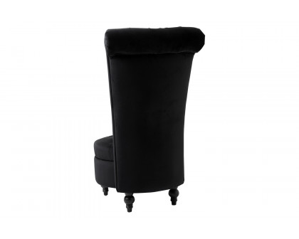 FaFurn™ Tufted High Back Plush Velvet Upholstered Accent Low Profile Chair - Black