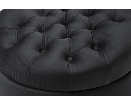 FaFurn™ Tufted High Back Plush Velvet Upholstered Accent Low Profile Chair - Black