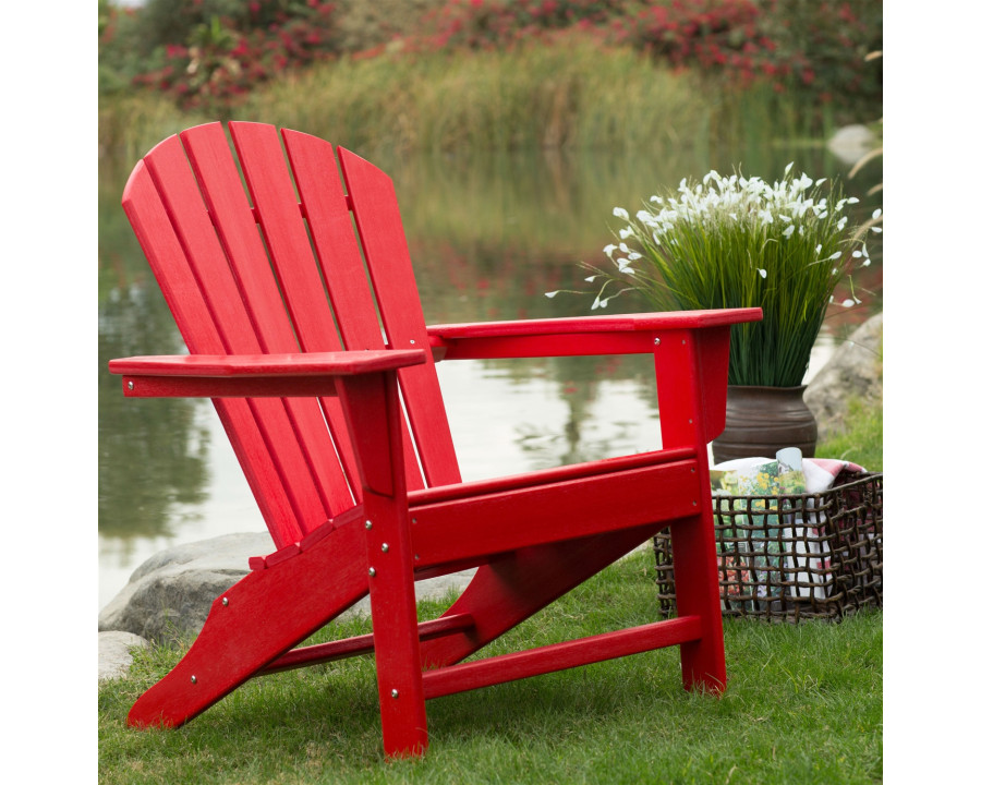 FaFurn - Adirondack Chair in Red, Heavy Duty Resin