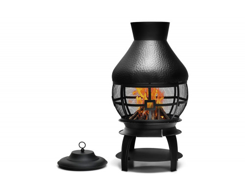 FaFurn - Black Rustic Iron Wood Burning Chiminea Fire Pit