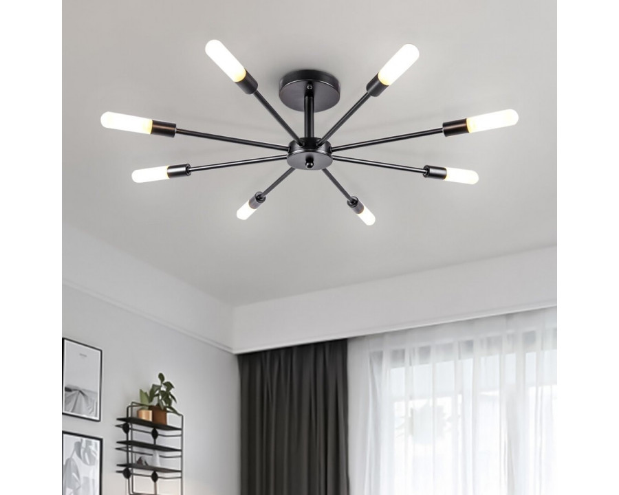 FaFurn - 8 Light Chandelier in Black