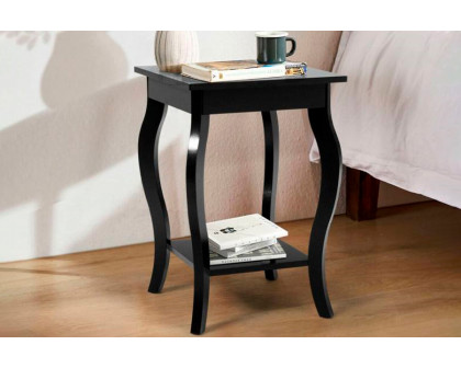 FaFurn™ Set of 2 Stylish End Table - Black, Wood