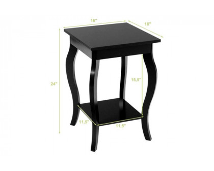 FaFurn™ Set of 2 Stylish End Table - Black, Wood