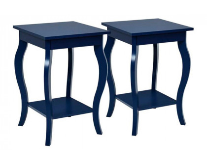 FaFurn™ Set of 2 Stylish End Table - Dark Blue, Wood