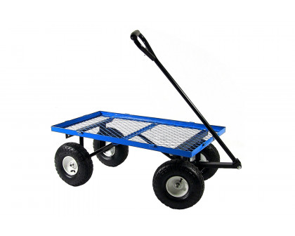 FaFurn Heavy Duty Steel Garden Utility Cart Wagon with Removable Sides - Blue