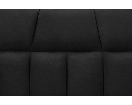 FaFurn Plush Split-Back Design Convertible Linen Tufted Futon with 2 Pillows - Black