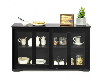 FaFurn - Sideboard Buffet with Glass Sliding Door