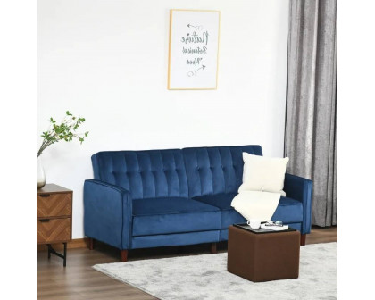 FaFurn Modern Sofa-Bed - Blue, Velvet