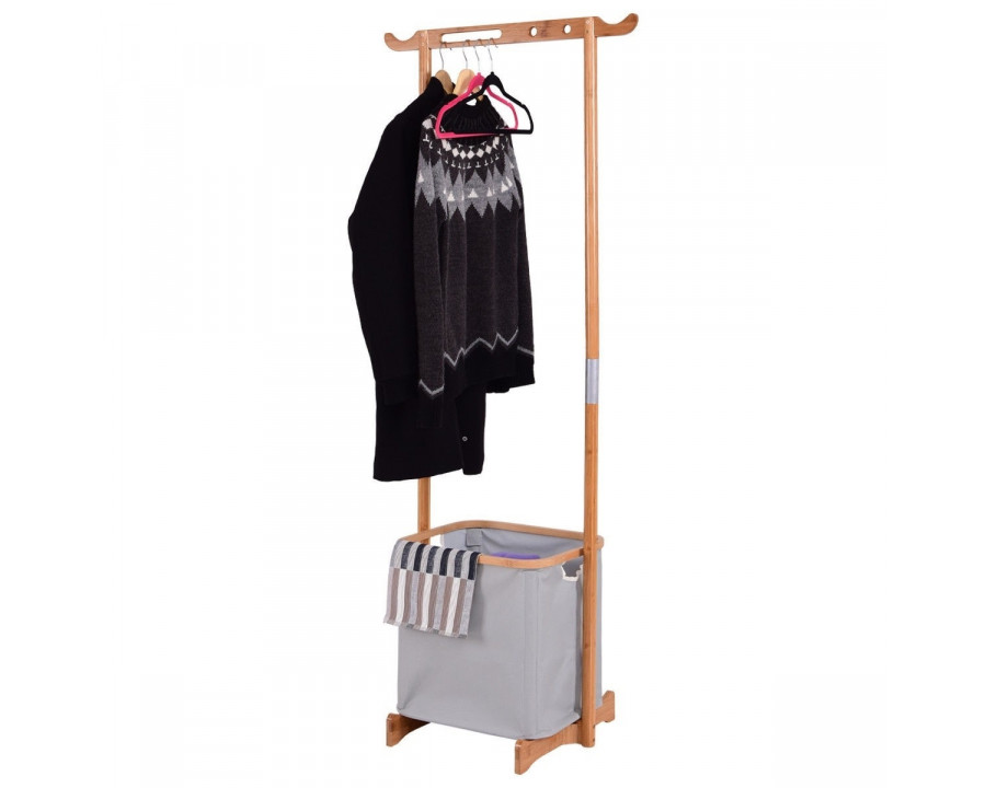 FaFurn - Garment Rack Clothes with Hanger in Bamboo