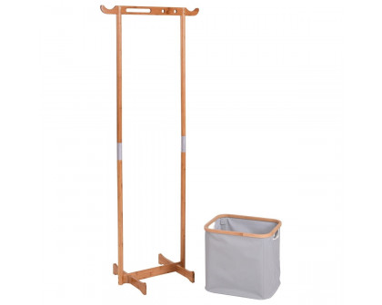 FaFurn - Garment Rack Clothes with Hanger in Bamboo