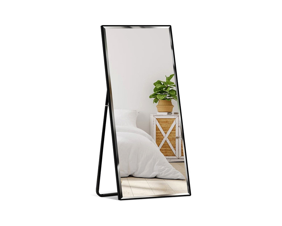 FaFurn Large Full Length Leaning Wall Or Hanging Mirror - Black