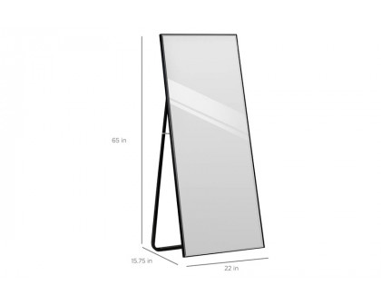 FaFurn Large Full Length Leaning Wall Or Hanging Mirror - Black