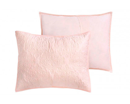 FaFurn King Size 3-Piece Quilt Bedspread Set - Blush Pink, Cotton