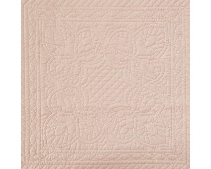 FaFurn King Size 3-Piece Reversible Scalloped Edges Quilt Set - Blush, Microfiber