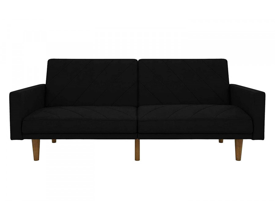 FaFurn - Black Mid-Century Modern Linen Upholstered Sofa Bed with Classic Wood Legs