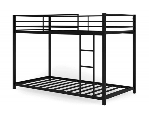 FaFurn Twin Over Twin Low Profile Modern Bunk Bed Frame - Black