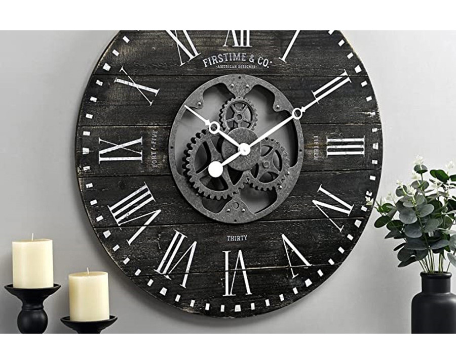 FaFurn - Industrial Farmhome Round Oversized Wall Clock