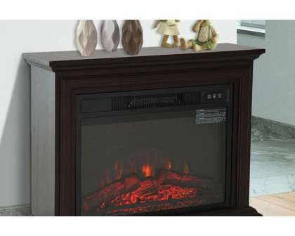 FaFurn 31 Inch Electric Fireplace Heater Dimmable Flame Effect and Mantel with Remote Control - Dark Brown