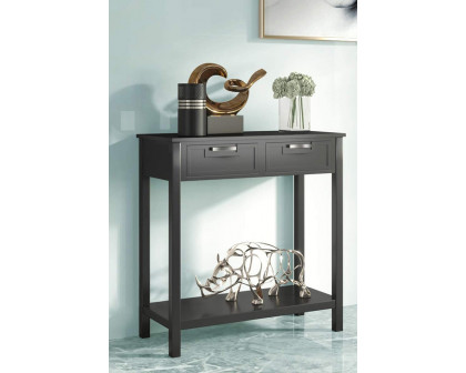 FaFurn Modern Entryway Accent 2 Drawer Sofa Side Table - Black